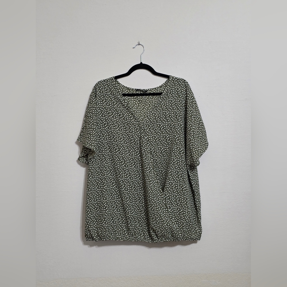 BloomChic Sage Green Patterned Blouse